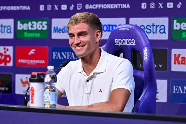 foto IPP lisa guglielmi Firenze 21-08-2026 calcio fiorentina 2026 2027 presentazione Mateo Pellegrino nella foto Mateo Pellegrino (Fiorentina) italy photo press world copyrighft italy ITALY  Copyright: xR4924_italyphotopressx