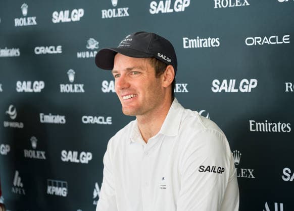 Sail GP Germany Sassnitz 2026 Eröffnungspressekonferenz - Sebastien Schneiter, Driver des Teams Explora Journeys Swiss Sassnitz Ostsee Mecklenburg-Vorpommern Deutschland *** Sail GP Germany Sassnitz 2026 Opening Press Conference: Sebastien Schneiter, Driver for Team Explora Journeys Swiss, Sassnitz, Baltic Sea, Mecklenburg-Western Pomerania, Germany