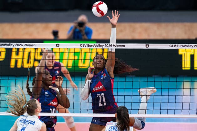260821 Brooklyn Eva Elouga of France during the CEV EuroVolley 2026 group stage volleyball match between France and Slovakia on August 21, 2026 in Gothenburg. Photo: Mathias Bergeld BILDBYRAN kod MB MB1401 volleyboll volleyball cev eurovolley 2026 volleyboll-em france slovakia dam bbeng frankrike slovakien women kvinner *** August 21, 2026: Brooklyn Eva Elouga of France during the CEV EuroVolley 2026 group stage volleyball match between France and Slovakia on August 21, 2026 in Gothenburg. Photo by Mathias Bergeld. BILDBYRAN code MB MB1401 volleyball CEV EuroVolley 2026 women s volleyball European Championships France Slovakia  Copyright: MATHIASxBERGELD BB260821MB025