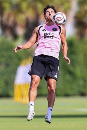 FORT LAUDERDALE, FL - AUGUST 21: Gonzalo Lujan (2) of Inter Miami CF is seen during an Inter Miami Training Session at Florida Blue Training Center on August 21, 2026 in Fort Lauderdale, Florida. SOCCER: AUG 21 Inter Miami CF Training EDITORIAL USE ONLY Icon2608210000011