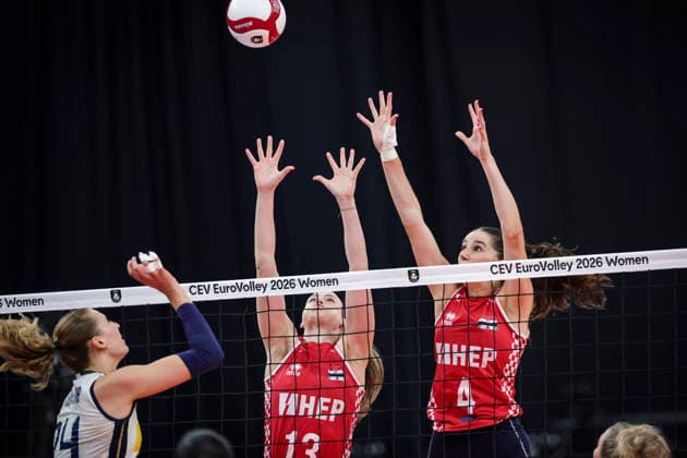 GOTHENBURG, SWEDEN 20260821 Croatia s Samanta Fabris (13) and Bozana Butigan in action during the women s EuroVolley 2026 European Championship, EM, Europameisterschaft pool D match between Croatia and Italy at Scandinavium arena in Gothenburg, Sweden, on Aug. 21, 2026. GÖTEBORG SWEDEN x9200x *** GOTHENBURG, SWEDEN Aug. 21, 2026 Croatia’s Samanta Fabris, 13, and Bozana Butigan in action during the Women’s EuroVolley 2026 European Championship Pool D match between Croatia and Italy at the Scandinavium Arena in Gothenburg, Sweden, on Aug. 21, 2026 GOTHENBURG, SWEDEN x9200x  Copyright: xAdamxIhse TTx SWEDEN EUROVOLLEY CROATIA-ITALY