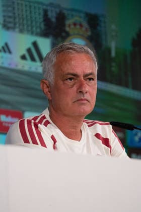 ESP: Jose Mourinho coach Real Madrid attends to a press conference, PK, Pressekonferenz Jose Mourinho, head coach of Real Madrid, attends his press conference, PK, Pressekonferenz during the training day of Real Madrid ahead the Spanish League, LaLiga EA Sports, football match against RC Espanyol de Barcelona at Ciudad Deportiva Real Madrid in Valdebebas, Madrid, on August 21, 2026, Spain Madrid Spain *** ESP Jose Mourinho, coach of Real Madrid, attends a press conference. Jose Mourinho, head coach of Real Madrid, attends his press conference (PK, Pressekonferenz) during Real Madrid s training session ahead of the Spanish League, LaLiga EA Sports, soccer match against RC Espanyol de Barcelona at Real Madrid’s Ciudad Deportiva in Valdebebas, Madrid, on August 21, 2026, Spain Madrid Spain Copyright: xAgenciaxLOFx