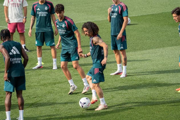 ESP: Real Madrid Training day Marc Cucurella of Real Madrid during the training day of Real Madrid ahead the Spanish League, LaLiga EA Sports, football match against RC Espanyol de Barcelona at Ciudad Deportiva Real Madrid in Valdebebas, Madrid on August 21, 2026, Spain Madrid Spain *** ESP Real Madrid Training Day: Marc Cucurella of Real Madrid during the team s training session ahead of the Spanish League (LaLiga EA Sports) soccer match against RC Espanyol de Barcelona at the Real Madrid Sports Complex in Valdebebas, Madrid, on August 21, 2026, Spain, Madrid, Spain Copyright: xAgenciaxLOFx