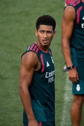 ESP: Real Madrid Training day Jude Belligham of Real Madrid during the training day of Real Madrid ahead the Spanish League, LaLiga EA Sports, football match against RC Espanyol de Barcelona at Ciudad Deportiva Real Madrid in Valdebebas, Madrid on August 21, 2026, Spain Madrid Spain *** ESP Real Madrid Training Day: Jude Belligham of Real Madrid during the team s training session ahead of the Spanish League, LaLiga EA Sports, soccer match against RC Espanyol de Barcelona at the Real Madrid Sports Complex in Valdebebas, Madrid, on August 21, 2026, Spain, Madrid, Spain Copyright: xAgenciaxLOFx