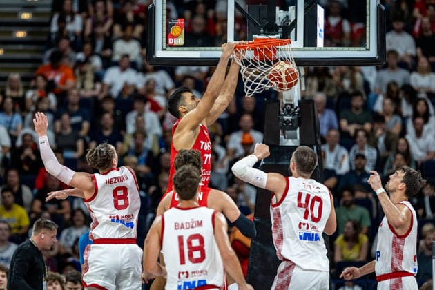 Basketball Hamburg 21.08.2026 Turkish Airlines Supercup 2026 Kroatien (CRO) - Türkei (TUR) Omer Faruk Yurtseven (Türkei, No.77) *** Basketball Hamburg, August 21, 2026 Turkish Airlines Super Cup 2026 Croatia (CRO) vs. Turkey (TUR) Omer Faruk Yurtseven, Turkey, No. 77