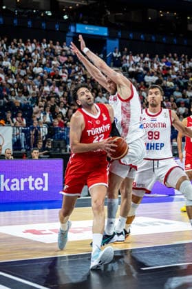 Basketball Hamburg 21.08.2026 Turkish Airlines Supercup 2026 Kroatien (CRO) - Türkei (TUR) Furkan Korkmaz (Türkei, No.22) *** Basketball Hamburg, August 21, 2026 Turkish Airlines Supercup 2026 Croatia (CRO) vs. Turkey (TUR) Furkan Korkmaz, Turkey, No. 22