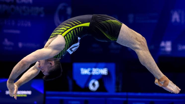 2026 Men s Artistic European Gymnastics Championships, Arena Zagreb, Zagreb, Croatia 21 8 2026 Men s Floor Final Ireland s Eamon Montgomery Eamon Montgomery 21 8 2026  Copyright: xx 0NIK2509
