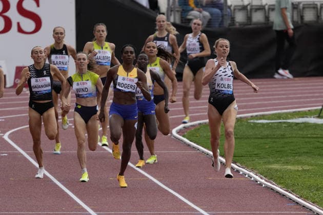 Lausanne, Switzerland - August 21: Smilla Kolbe (GER, 800m Women B Race), Raevyn Rogers (USA, 800m Women B Race), Gabriela Gajanová (SVK, 800m Women B Race), Eveline Saalberg (NED, 800m Women B Race), Angelika Sarna (POL, 800m Women B Race), Victoria Bossong (PHI, 800m Women B Race), Joceline Wind (SUI, 800m Women B Race), Halimah Nakaayi (UGA, 800m Women B Race) and Lilly Nägeli - Lilly Nageli (SUI, 800m Women B Race) in action during the Wanda Diamond League Athletissima Lausanne 2026 at Stade Olympique de la Pontaise on August 21, 2026 in Lausanne, Switzerland.  Copyright: xKjetilxWaberx xSPPx Sportspressphoto_SPR211761