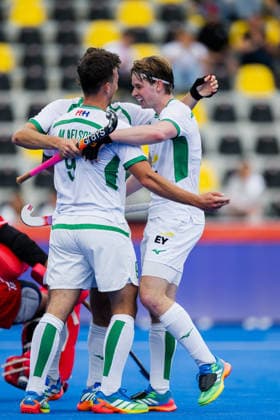 2026 Men s FIH Hockey World Cup, Belfius Hockey Arena, Wavre, Belgium 21 8 2026 Ireland vs Malaysia Ireland s Matthew Nelson celebrates with teammates after scoring his sides third goal of the match Matthew Nelson celebrates with teammates after scoring his sides third goal of the match 21 8 2026  Copyright: xWillxPalmerx WP7_9779 20260821