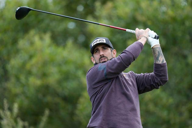 BALMEDIE, SCOTLAND - AUG 21: Matthieu Pavon (FRA) plays from the tenth tee during Round 2 at the 2026 Nexo Championship at the Trump International Golf Links, Balmedie on August 21, 2026 in Aberdeenshire, Scotland The 2026 Nexo Championship
