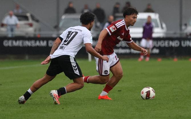 21.08.2026 - Fussball - Saison 2026 2027 - Regionalliga Bayern - 04. Spieltag: 1. FC Nürnberg FCN II ( Club ) - SV Wacker Burghausen - DoGe - xdoxgex - Noah Shawn Agbaje (10, SV Wacker Burghausen ) Justin von der Hitz (27, 1. FC Nürnberg FCN II ) *** August 21, 2026 Soccer Season 2026–2027 Bavarian Regional League 04 Matchday 1 FC Nuremberg FCN II Club SV Wacker Burghausen DoGe xdoxgex Noah Shawn Agbaje 10, SV Wacker Burghausen Justin von der Hitz 27, 1 FC Nuremberg FCN II