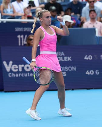 August 21, 2026, Mason, Ohio, USA: SARA BEJLEK of Czech Republic during the match against M. Keys of USA in quarterfinals of tennis tournament WTA, Tennis Damen 1000 Cincinnati Open in Mason, USA. Mason USA - ZUMAc278 20260821_zsp_c278_003 Copyright: xMarcinxCholewinskix