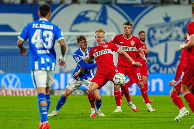 Maximilian Mittelstädt (VfB Stuttgart, 07) GER, FC Hansa Rostock vs. VfB Stuttgart, Fußball, DFB-Pokal, 1. Runde, Saison 2026 2027, 21.08.2026 GER, FC Hansa Rostock vs. VfB Stuttgart, Fußball, DFB-Pokal, 1. Runde, Saison 2026 2027, 21.08.2026 Rostock *** Maximilian Mittelstädt, VfB Stuttgart, August 7, Germany, FC Hansa Rostock vs. VfB Stuttgart, Soccer, DFB Cup, 1st Round, 2026–2027 Season, August 21, 2026, Germany, FC Hansa Rostock vs. VfB Stuttgart, Soccer, DFB Cup, First Round, 2026–2027 Season, August 21, 2026, Rostock Copyright: xEibner-Pressefoto MarcelxvonxFehrnx EP_MFN