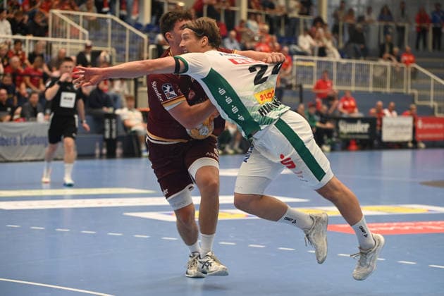 Blaer Hinriksson TuSEM Essen - SC DHfK Leipzig 21.08.2026 Blaer Hinriksson (SC DHfK Leipzig), 1. Runde DHB Pokal TuSEM Essen - SC DHfK Leipzig am 21. August 2026 in der Sporthalle am Hallo, Essen. Endstand: 36:33 nach Verlängerung *** Blaer Hinriksson TuSEM Essen vs. SC DHfK Leipzig August 21, 2026 Blaer Hinriksson SC DHfK Leipzig, 1st Round of the DHB Cup: TuSEM Essen vs. SC DHfK Leipzig on August 21, 2026, at the Sporthalle am Hallo, Essen Final score 36–33 after overtime