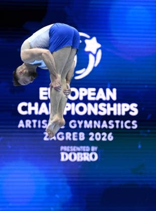 37th European Championships and 15th European Junior Championships in Men s Artistic Gymnastics - Day 3 Artem Dolgopyat of Israel competes on the Floor exercise during Senior Men™s Individual Apparatus Finals, Part 1 on day 3 of the 2026 Men s Artistic Gymnastics European Championships at Arena Zagreb on August 21, 2026 in Zagreb, Croatia.  MarkoxLukunic PIXSELL