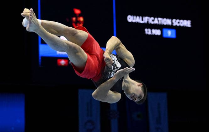 37th European Championships and 15th European Junior Championships in Men s Artistic Gymnastics - Day 3 Luca Murabito of Switzerland competes on the Floor exercise during Senior Men™s Individual Apparatus Finals, Part 1 on day 3 of the 2026 Men s Artistic Gymnastics European Championships at Arena Zagreb on August 21, 2026 in Zagreb, Croatia.  MarkoxLukunic PIXSELL