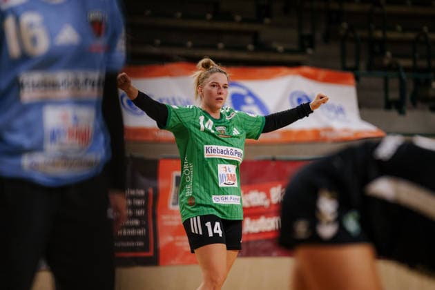 DHB-Pokal - 1. Runde: Füchse Berlin - SV Werder Bremen Michelle Stefes (Füchse Berlin, 14) jubelt am 21.08.2026 in der Sporthalle Charlottenburg, Berlin Berlin Sporthalle Charlottenburg Berlin Deutschland *** DHB Cup, 1st Round: Füchse Berlin vs. SV Werder Bremen. Michelle Stefes of Füchse Berlin, No. 14, celebrates on August 21, 2026, at the Charlottenburg Sports Hall in Berlin, Germany.