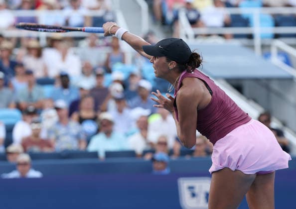 August 21, 2026, Mason, Ohio, USA: MADISON KEYS of USA during the match against S. Bejlek of Czech Republic in quarterfinals of tennis tournament WTA, Tennis Damen 1000 Cincinnati Open in Mason, USA. Keys lost 6:3, 4:6, 6:7 Mason USA - ZUMAc278 20260821_zsp_c278_058 Copyright: xMarcinxCholewinskix