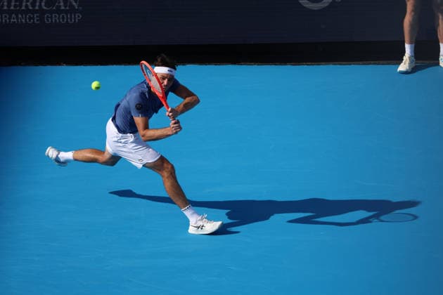 August 21, 2026, Mason, Oh, USA: Cincinnati Open Tennis 2026 - Taylor Fritz hits a ball against Brandon Nakashima in the Cincinnati Open Tennis Tournament held in Mason OH. 2026 08 21. ZUMAPress Mason USA - ZUMAn24_ 20260821_zaf_n24_182 Copyright: xWallyxNellx