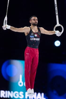 Zagreb, Croatia, 210826. 37th European Men s Artistic Gymnastics Championships, finals at Arena Zagreb. Discipline Rings - Artur Sahakyan, Germany. Photo: Darko Tomas CROPIX Copyright: xxDarkoxTomasx xCROPIXx gimnastika141-210826