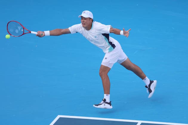 August 21, 2026, Mason, Oh, USA: Cincinnati Open Tennis 2026 - Brandon Nakashima hits a ball against Taylor Fritz in the Cincinnati Open Tennis Tournament held in Mason OH. 2026 08 21. ZUMAPress Mason USA - ZUMAn24_ 20260821_zaf_n24_209 Copyright: xWallyxNellx