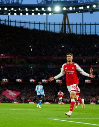 Kai Havertz of Arsenal celebrates scoring the opening goal Arsenal v Coventry City, Premier League Football, Football, Emirates Stadium, London, UK - 21 Aug 2026London Emirates Stadium United Kingdom EDITORIAL USE ONLY No use with unauthorised audio, video, data, fixture lists, club league logos or live services. Online in-match use limited to 120 images, no video emulation. No use in betting, games or single club league player publications.  Copyright: xJavierxGarcia Shutterstockx 17111304aq