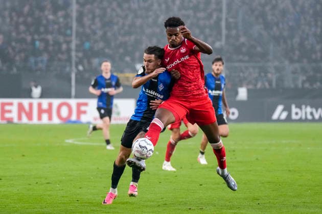 v.li.: Diego Michel (SV Waldhof, 28), Kelven Frees (FCK, 5), Zweikampf, Spielszene, Duell, duel, tackle, tackling, Dynamik, Action, Aktion, 21.08.2026, Mannheim (Deutschland), Fussball, DFB-Pokal, 1. Runde, SV Waldhof Mannheim - 1. FC Kaiserslautern, DFB DFL REGULATIONS PROHIBIT ANY USE OF PHOTOGRAPHS AS IMAGE SEQUENCES AND OR QUASI-VIDEO. *** v li Diego Michel SV Waldhof, 28, Kelven Frees FCK, 5, tackle, game scene, duel, tackle, tackling, dynamism, action, 08 21 2026, Mannheim, Germany, soccer, DFB Cup, 1st round, SV Waldhof Mannheim vs. 1. FC Kaiserslautern, DFB DFL REGULATIONS PROHIBIT ANY USE OF PHOTOGRAPHS AS IMAGE SEQUENCES AND OR QUASI-VIDEO xozx