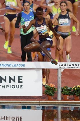 2026 Wanda Diamond League - Athletissima Lausanne Faith Cherotich of Kenya competes in the 3000m steeplechase women s race at the 2026 Wanda Diamond League Lausanne meeting at the Stade Olympique de la Pontaise in Lausanne, Switzerland, on August 21, 2026. Lausanne Vaud Switzerland  Copyright: xRemyxGrosx originalFilename:gros-3000mste260821_npjkq.jpg
