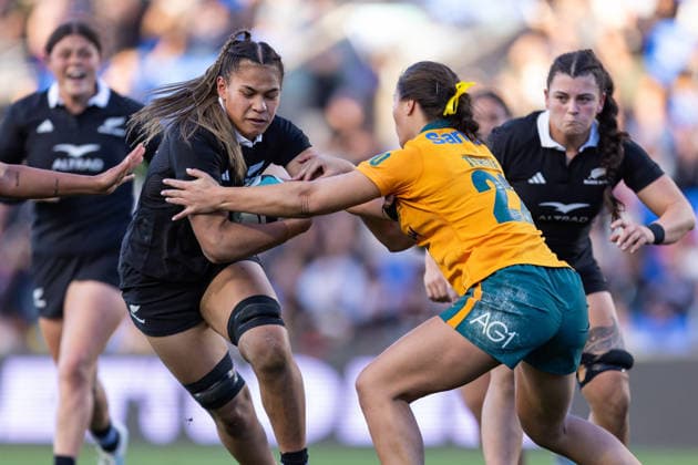RUGBY WALLAROOS BLACK FERNS, New Zealand s Amarante Sititi and Australia s Bienne Terita in action during the Second Women s Test Match between the Australian Wallaroos and the New Zealand Black Ferns at Go Media Stadium in Auckland, Saturday, August 22, 2026. ( NO ARCHIVING, EDITORIAL USE ONLY, AUSTRALIA USE ONLY AUCKLAND NEW ZEALAND  Copyright: xJoshuaxDeveniex 20260822170893581371