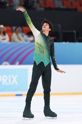 XI AN, CHINA - AUGUST 22: Kyvalya Kopparapu of India performs in the Junior Men - Free Skating on day 3 of the ISU Figure skating, Eiskunstlauf Junior Grand Prix Xi an 2026 on August 22, 2026 in Xi an, Shaanxi Province of China.  Copyright: xVCGx 111661409284