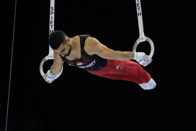 Zagreb, 21.08.2026. - 37TH EUROPEAN MEN™S ARTISTIC GYMNASTICS, Men s Artistic Gymnastics, Apparatus Final, Floor exercise, SENIORS. 582 SAHAKYAN Artur (GER) Men s Artistic Gymnastics Apparatus Final Rings Individual SENIORS.  2S6A2081.JPG