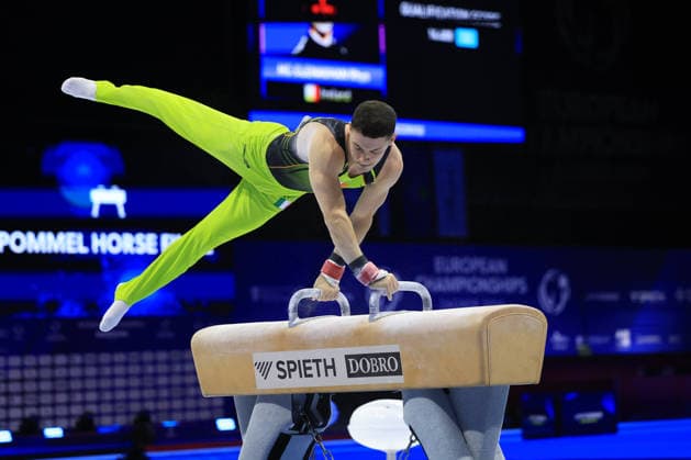 Zagreb, 21.08.2026. - 37TH EUROPEAN MEN™S ARTISTIC GYMNASTICS, Men s Artistic Gymnastics, Apparatus Final, Floor exercise, SENIORS. 600 MC CLENAGHAN Rhys (IRL) Men s Artistic Gymnastics Apparatus Final , Pommel horse, Individual SENIORS.  2S6A8498.JPG