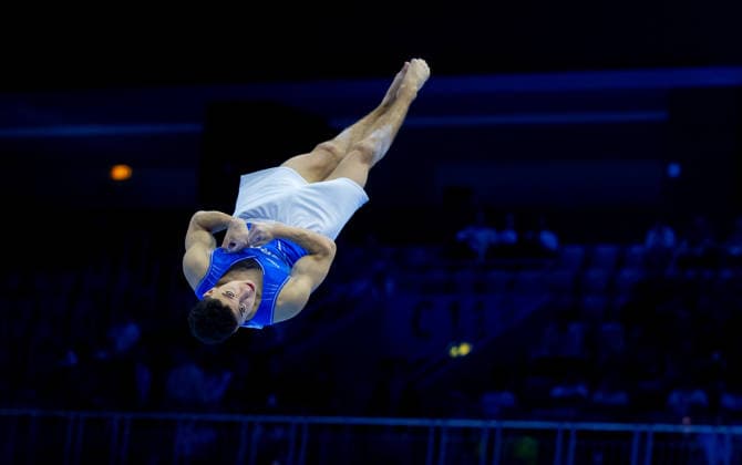 ZAGREB, CROATIA, AUGUST 22: Aviv Gusman (ISR) in action during the men™s qualifications at the European Gymnastics Championships. Croatia Copyright: xBEAUTIFULxSPORTS vanxdenxBroekx
