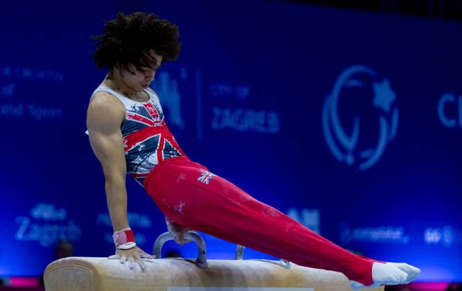 ZAGREB, CROATIA, AUGUST 22: Zakaine Fawzi-McCaffrey (GBR) in action during the men™s qualifications at the European Gymnastics Championships. Croatia Copyright: xBEAUTIFULxSPORTS vanxdenxBroekx