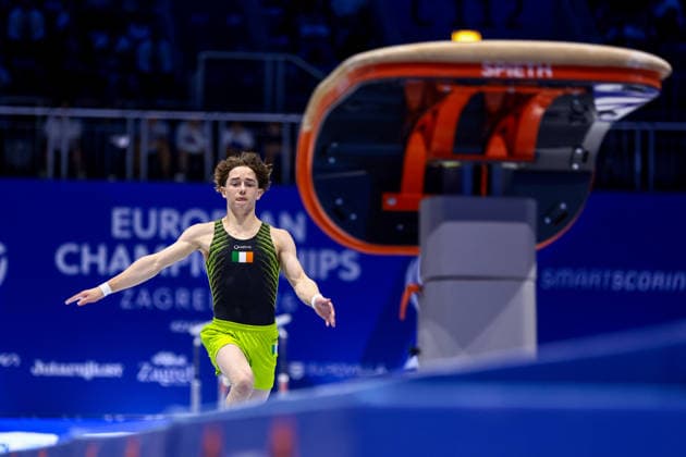 2026 Men s Artistic European Gymnastics Championships, Arena Zagreb, Zagreb, Croatia 22 8 2026 Junior Vault Final Ireland™s Finlay Hazelton Finlay Hazelton 22 8 2026  Copyright: xx 0NIK7125