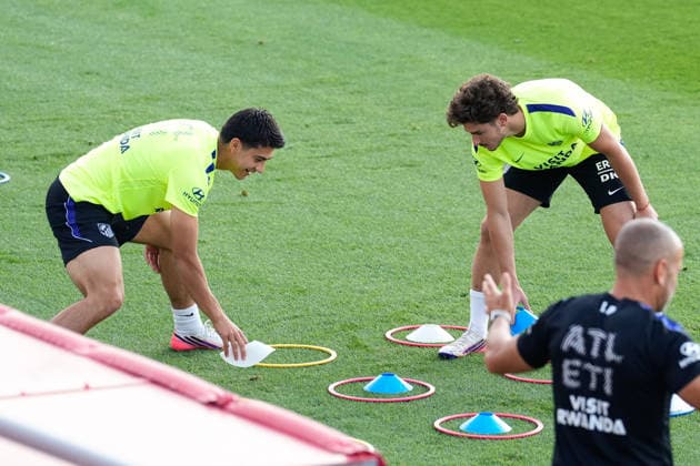 Football, Spain, Atlético Madrid, training and press conference