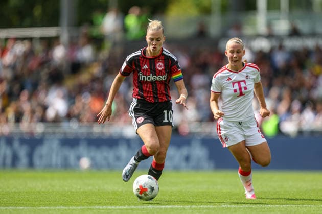 GER, Frankfurt, Eintracht Frankfurt vs 1. FC Köln, Google Pixel Frauen Bundesliga, Fussball, DFB, Spielzeit 2026 2027, Stadion am Brentanobad, 1. Spieltag im Bild v.l.: Laura Freigang (Eintracht Frankfurt Frauen 10) DFB DFL REGULATIONS PROHIBIT ANY USE OF PHOTOGRAPHS AS IMAGE SEQUENCES AND OR QUASI-VIDEO, 22.08.2026 *** GER, Frankfurt, Eintracht Frankfurt vs. 1. FC Köln, Google Pixel Women s Bundesliga, Soccer, DFB, 2026–2027 Season, Stadion am Brentanobad, Matchday 1 in pictures: from left, Laura Freigang, Eintracht Frankfurt Women. 10 DFB DFL REGULATIONS PROHIBIT ANY USE OF PHOTOGRAPHS AS IMAGE SEQUENCES AND OR QUASI-VIDEO, August 22, 2026 Copyright: HMBxMedia HendrikxHamelau