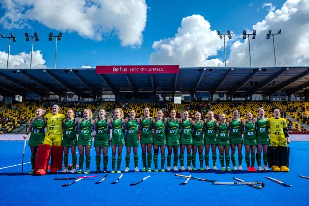 2026 Women s FIH Hockey World Cup, Belfius Hockey Arena, Wavre, Belgium 22 8 2026 Ireland vs Scotland A view of the Ireland team during the national anthem A view of the Ireland team during the national anthem 22 8 2026  Copyright: xWillxPalmerx WP8_7342 20260822