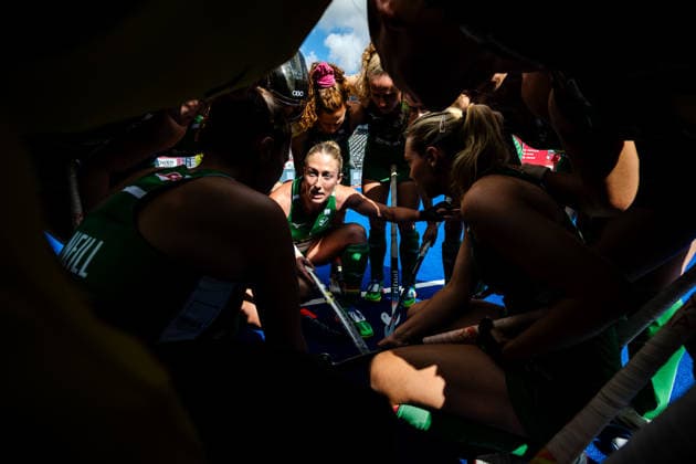 2026 Women s FIH Hockey World Cup, Belfius Hockey Arena, Wavre, Belgium 22 8 2026 Ireland vs Scotland Ireland™s Sarah Hawkshaw speaks to her team during a team huddle ahead of the match Sarah Hawkshaw speaks to her team during a team huddle ahead of the match 22 8 2026  Copyright: xWillxPalmerx WP8_7360 20260822