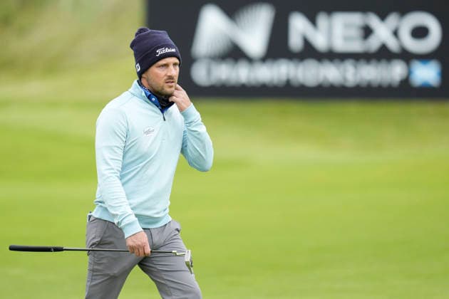 BALMEDIE, SCOTLAND - AUG 22: Lukas Nemecz (AUT) walks up the second fairway during Round 3 at the 2026 Nexo Championship at the Trump International Golf Links, Balmedie on August 22, 2026 in Aberdeenshire, Scotland The 2026 Nexo Championship