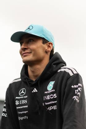 Foto IPP Enrico Schiavi Zandvoort 22-08-2026 Formula 1 - F1 Gran Premio di Olanda 2026 Box-Paddock nella foto: George Russell - Mercedes-AMG PETRONAS Formula One Team Zandvoort italy OLANDA ITALY  Copyright: xR4924_italyphotopressx
