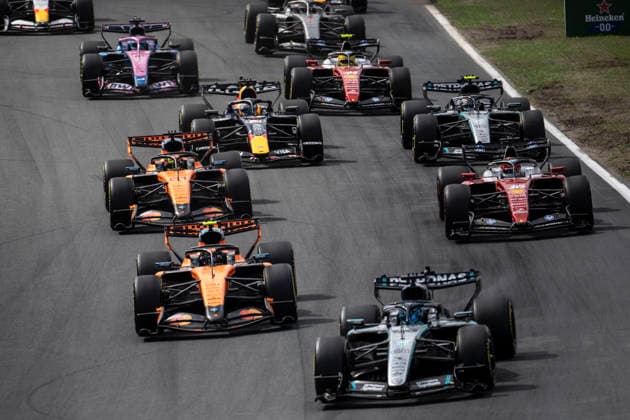 F1 Dutch Grand Prix 2026 - Sprint 63 George Russell (Mercedes) during the Sprint ahead of the F1 Grand Prix of Netherlands at Circuit Zandvoort on August 22, 2026 in Zandvoort, Netherlands. Photo by Eliot Blondet ABACAPRESS.COM Zandvoort Netherlands Netherlands  Copyright: xBlondetxEliot ABACAx