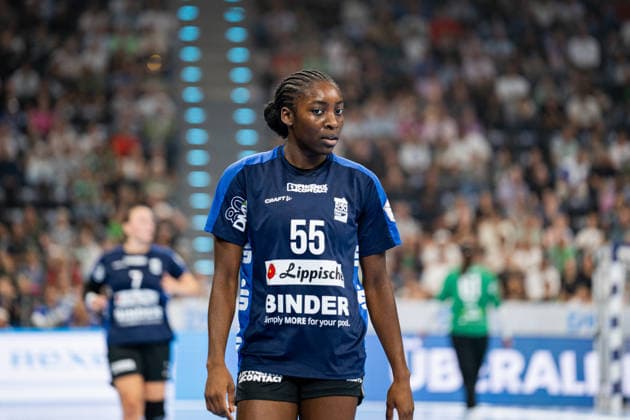 HSG Blomberg-Lippe (GER) vs. Borussia Dortmund (GER), Handball, 1. Handball Bundesliga Frauen, Rexel Supercup 2026, Saison 2026 2027, Muenchen, 22.08.2026 Farrelle Njinkeu (HSG Blomberg-Lippe, 55) Muenchen SAP Garden Deutschland *** HSG Blomberg Lippe GER vs. Borussia Dortmund GER, Handball, Women s Handball Bundesliga 1, 2026 Rexel Supercup, 2026–2027 Season, Munich, August 22, 2026 Farrelle Njinkeu HSG Blomberg Lippe, 55 Munich SAP Garden Germany
