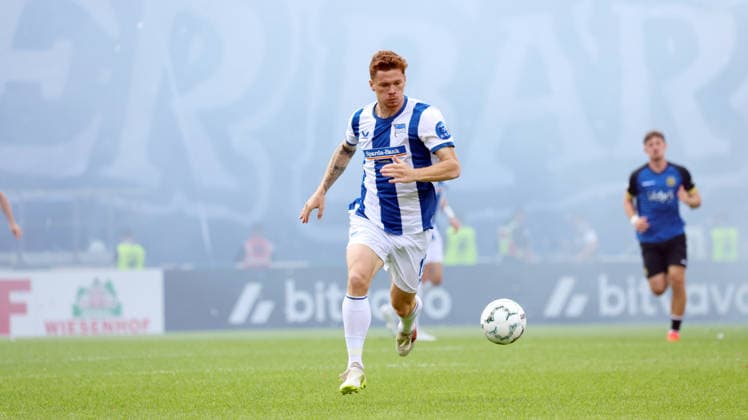 22.08.2026, xrekx, Fussball DFB Pokal 1.Runde, 1.FC Saarbruecken - Hertha BSC Berlin v.l. Sebastian Grönning (Hertha BSC) (DFL DFB REGULATIONS PROHIBIT ANY USE OF PHOTOGRAPHS as IMAGE SEQUENCES and or QUASI-VIDEO) Saarbruecken *** August 22, 2026, xrekx, Soccer DFB Cup 1st Round, 1 FC Saarbrücken vs. Hertha BSC Berlin by Sebastian Grönning, Hertha BSC. DFL and DFB regulations prohibit any use of photographs as image sequences and or quasi-video. Saarbrücken