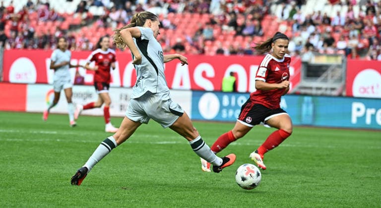22.08.2026 - Fussball - Saison 2026 2027 - 1. Google Pixel Frauen Bundesliga - 01. Spieltag: 1. FC Nürnberg FCN ( Club Clubfrauen ) - VfL Wolfsburg - Sportfoto Zink - xwoxzix - Lara Prasnikar (9, VfL Wolfsburg ) *** August 22, 2026 Soccer Season 2026–2027 1 Google Pixel Women s Bundesliga Matchday 1 FC Nuremberg (FCN) Club Women s Team VfL Wolfsburg Sports Photo by Zink xwoxzix Lara Prasnikar 9, VfL Wolfsburg