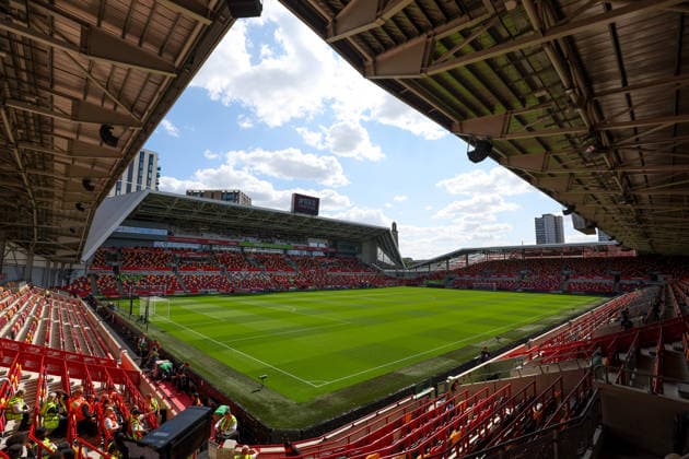 22nd August 2026; Gtech Community Stadium, Brentford, London, England; Premier League Football, Brentford versus Tottenham Hotspur; Pitch is ready inside Gtech Community Stadium JohnxPatrickxFletcher