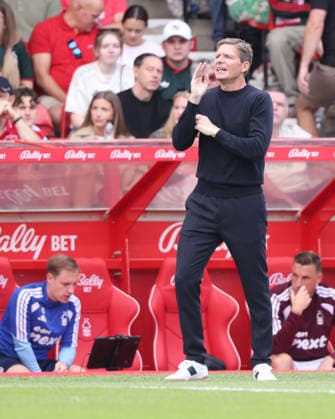 Oliver Glasner (Head Coach Nottingham Forest) at the Nottingham Forest v Leeds United, EPL match, at The City Ground, Nottingham, Notts., on 22nd August, 2026.  .