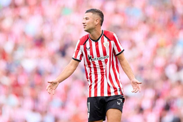 August 22, 2026, Bilbao, Vizcaya, SPAIN: Gorka Guruzeta of Athletic Club reacts during the LaLiga EA Sports match between Athletic Club and Sevilla FC at San Mames on August 22, 2026, in Bilbao, Spain. Athletic Club V Sevilla FC - LaLiga EA Sports  - ZUMAa181 20260822_zaa_a181_120 Copyright: xRicardoxLarreinax