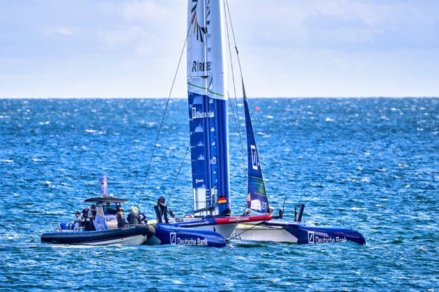 GER, Rockwool Garmany Sail Grand Prix, Sail GP, Sail GP Germany, Sassnitz, 22.-23.08.2026, Deutschland, GERMANY BY DEUTSCHE BANK - Sail GP Team - Germany; Driver - Erik Kosegarten-Heil, GER, Sail GP, Rockwool Germany Sail Grand Prix, Sassnitz, 22.-23.08.2026, Deutschland, Freitag, 22.08.2026, Renntag 1, *** GER, Rockwool Germany Sail Grand Prix, Sail GP, Sail GP Germany, Sassnitz, August 22–23, 2026, Germany, GERMANY BY DEUTSCHE BANK Sail GP Team Germany Driver Erik Kosegarten Heil, GER, Sail GP, Rockwool Germany Sail Grand Prix, Sassnitz, August 22–23, 2026, Germany, Friday, August 22, 2026, Race Day 1, Copyright: xClaudiusxRauchx