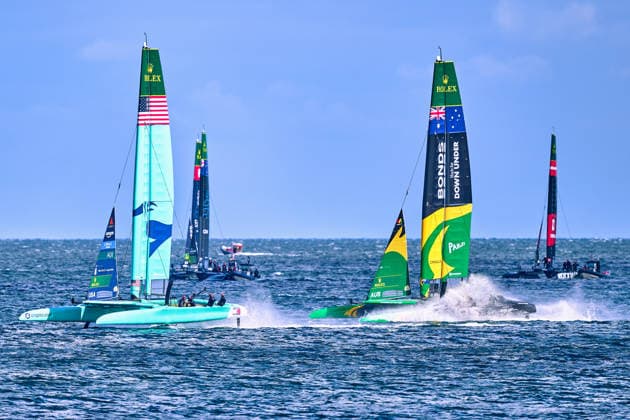 GER, Rockwool Garmany Sail Grand Prix, Sail GP, Sail GP Germany, Sassnitz, 22.-23.08.2026, Deutschland, U.S. SAIL GP TEAM - United States; Driver - Taylor Canfield,, BONDS FLYING ROOS - Sail GP Team - Australia; Driver - Tom Slingsby, GER, Sail GP, Rockwool Germany Sail Grand Prix, Sassnitz, 22.-23.08.2026, Deutschland, Freitag, 22.08.2026, Renntag 1, *** GER, Rockwool Germany Sail Grand Prix, Sail GP, Sail GP Germany, Sassnitz, August 22–23, 2026, Germany, U.S. Sail GP Team (United States), Driver Taylor Canfield; BONDS FLYING ROOS (Sail GP Team Australia), Driver Tom Slingsby; GER, Sail GP, Rockwool Germany Sail Grand Prix, Sassnitz, August 22–23, 2026, Germany, Friday, August 22, 2026, Race Day 1, Copyright: xClaudiusxRauchx